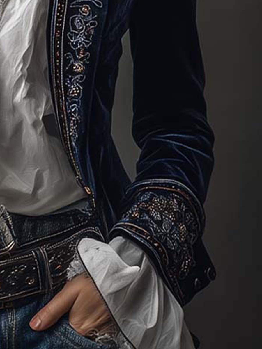 Mary | Vintage Velvet Embroidered Jacket