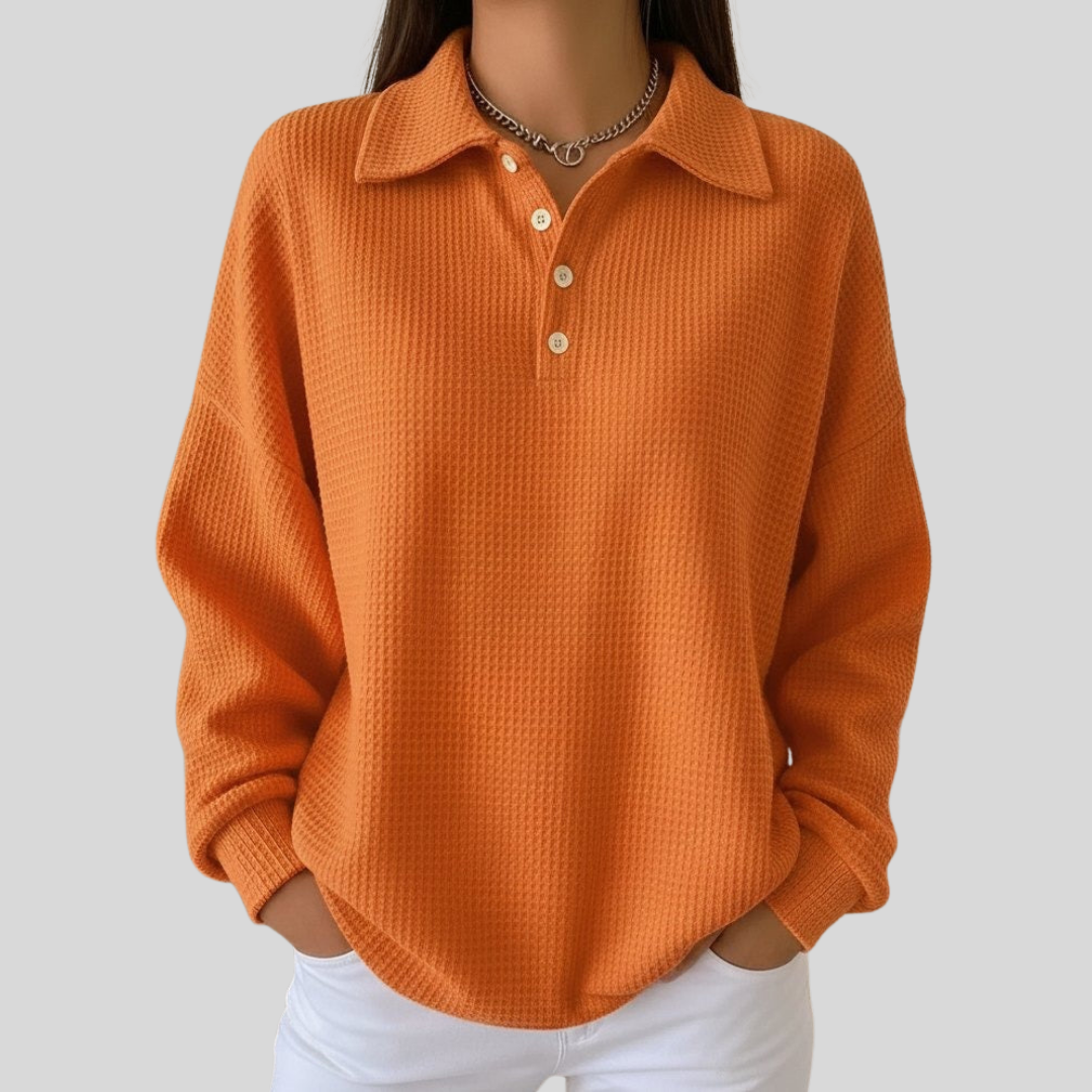 Michelle | Soft Collar Polo Sweater
