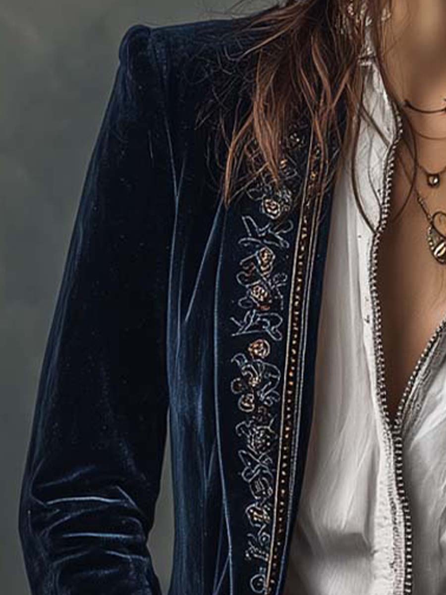 Mary | Vintage Velvet Embroidered Jacket