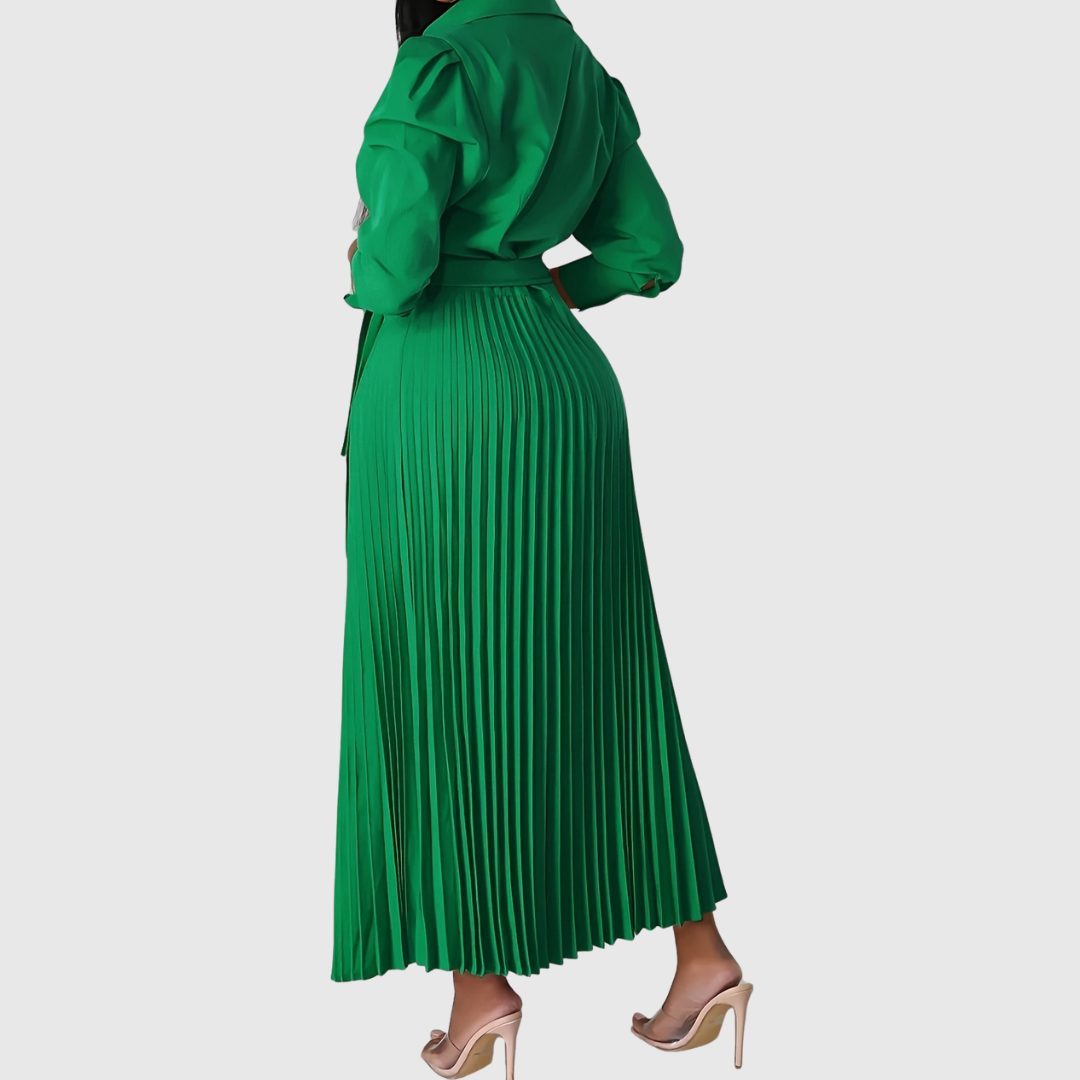 Evelina | Soft Pleated Wrap Midi Dress