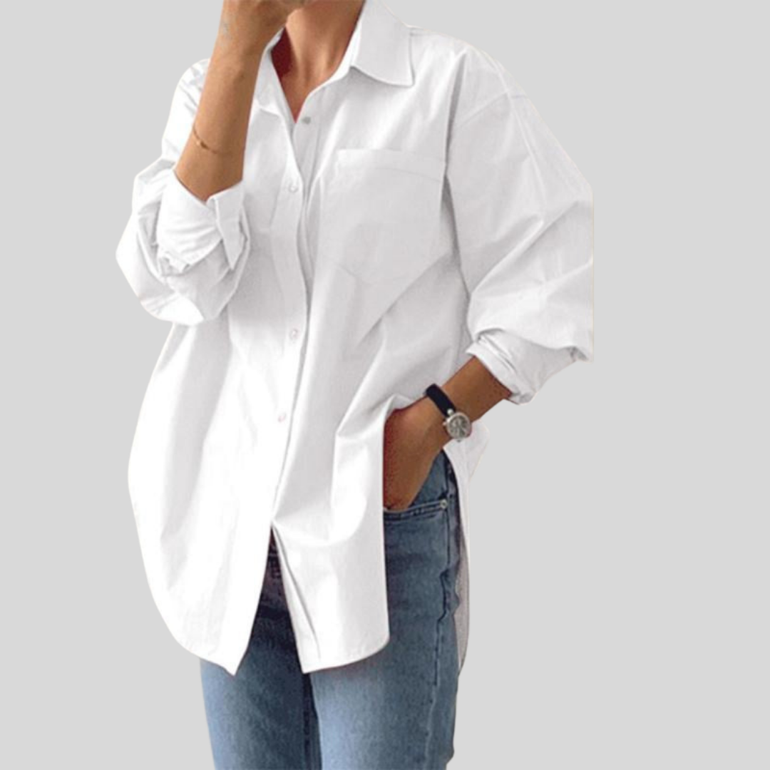 Caroline | Long Sleeve Collared Top