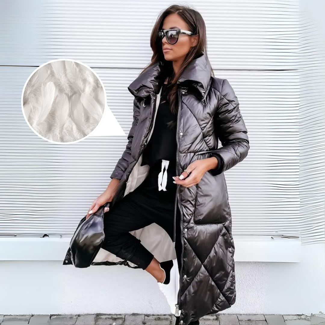 Nicole | Long Quilted Cotton Coat