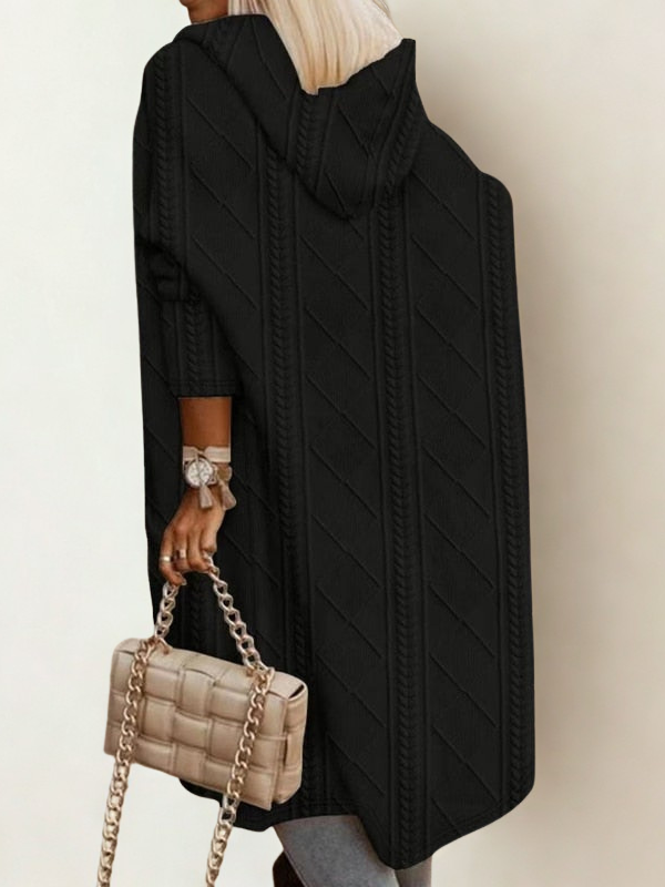Ella chic | Long Knit Hooded Cardigan