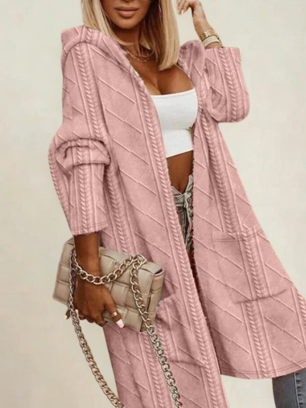 Ella chic | Long Knit Hooded Cardigan