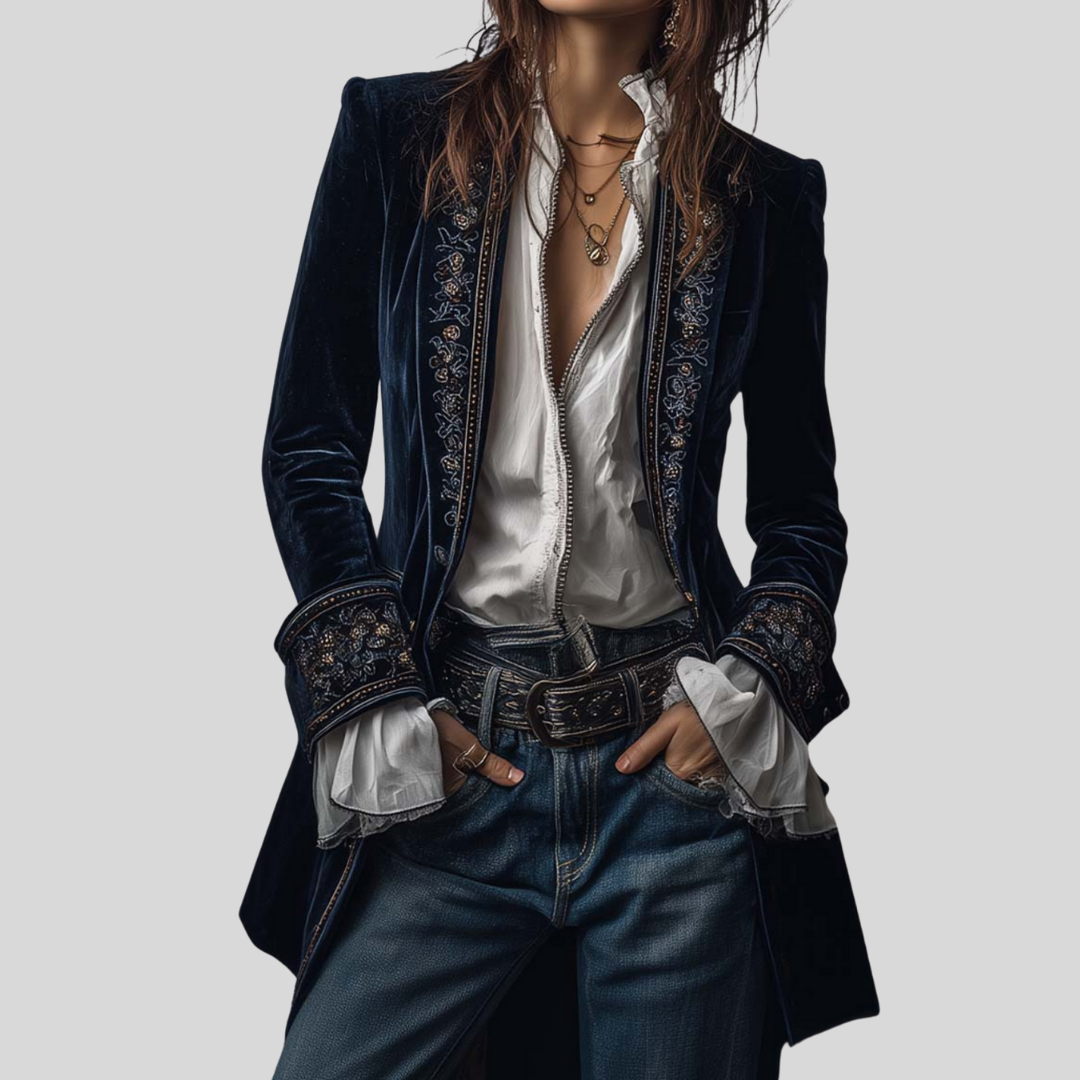 Mary | Vintage Velvet Embroidered Jacket