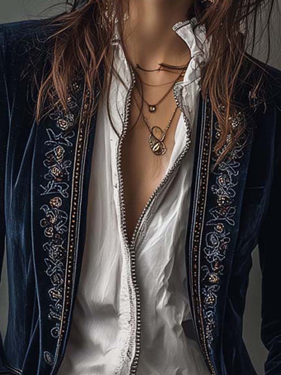 Mary | Vintage Velvet Embroidered Jacket