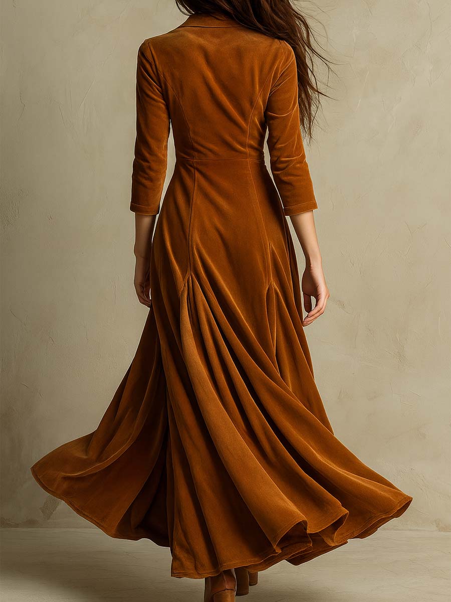 Elise | Long Velvet Dress with Vintage Charm